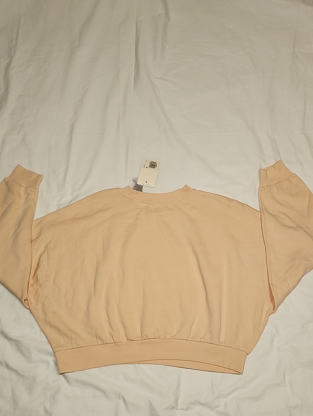 NWT Levi's Cropped Graphic Logo Sweatshirt Peach Puree Suze XL - Picture 4 of 14